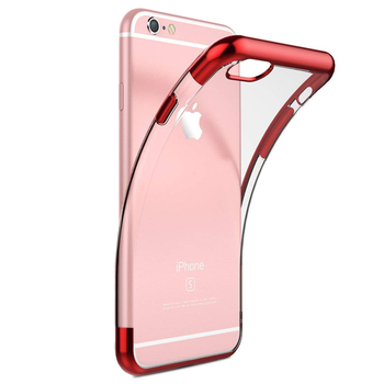 Microsonic Apple iPhone 6S Kılıf Skyfall Transparent Clear Kırmızı