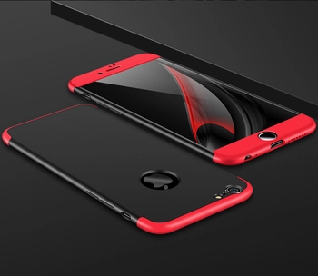 Microsonic Apple iPhone 6S Plus Kılıf Double Dip 360 Protective Siyah Kırmızı