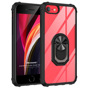 Microsonic Apple iPhone 7 Kılıf Grande Clear Ring Holder Siyah Microsonic Apple iPhone 7 Kılıf Grande Clear Ring Holder Siyah