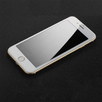 Microsonic Apple iPhone 7 Kavisli Temperli Cam Ekran Koruyucu Film Beyaz