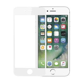Microsonic Apple iPhone 7 Kavisli Temperli Cam Ekran Koruyucu Film Beyaz