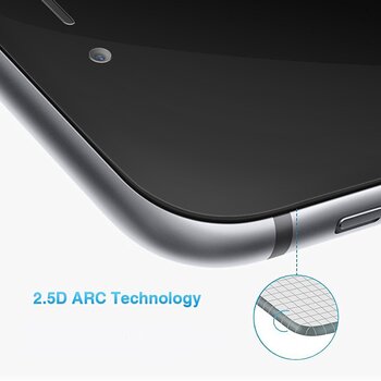 Microsonic Apple iPhone 7 Kavisli Temperli Cam Ekran Koruyucu Film Siyah