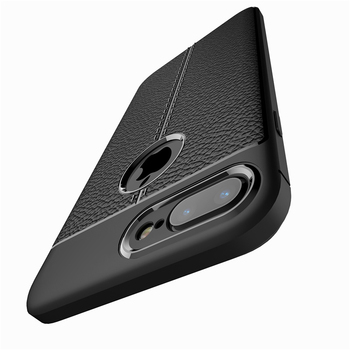 Microsonic Apple iPhone 7 Plus Kılıf Deri Dokulu Silikon Kırmızı