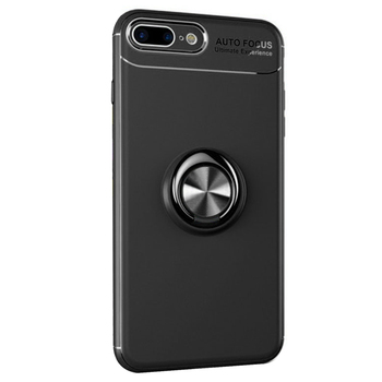 Microsonic Apple iPhone 7 Plus Kılıf Kickstand Ring Holder Siyah