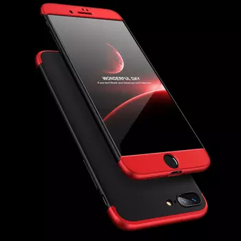 Microsonic Apple iPhone 7 Plus Kılıf Double Dip 360 Protective Siyah Kırmızı