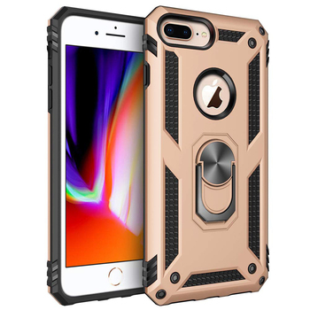 Microsonic Apple iPhone 7 Plus Kılıf Military Ring Holder Gold Microsonic Apple iPhone 7 Plus Kılıf Military Ring Holder Gold