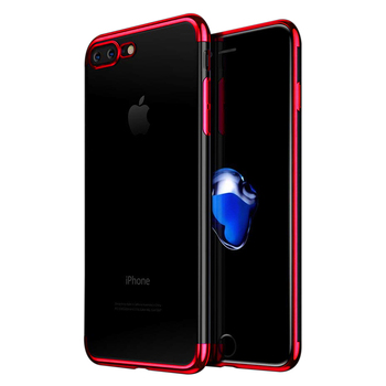 Microsonic Apple iPhone 7 Plus Kılıf Skyfall Transparent Clear Kırmızı