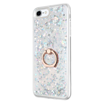 Microsonic Apple iPhone 8 Kılıf Glitter Liquid Holder Gümüş