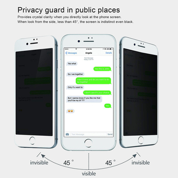 Microsonic Apple iPhone 8 Invisible Privacy Kavisli Ekran Koruyucu Beyaz