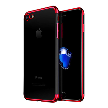 Microsonic Apple iPhone 8 Kılıf Skyfall Transparent Clear Kırmızı