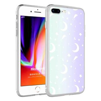Microsonic Apple iPhone 8 Plus Braille Feel Desenli Kılıf Moon Microsonic Apple iPhone 8 Plus Braille Feel Desenli Kılıf Moon