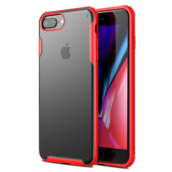 Microsonic Apple iPhone 8 Plus Kılıf Frosted Frame Kırmızı