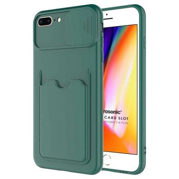 Microsonic Apple iPhone 8 Plus Kılıf Inside Card Slot Koyu Yeşil