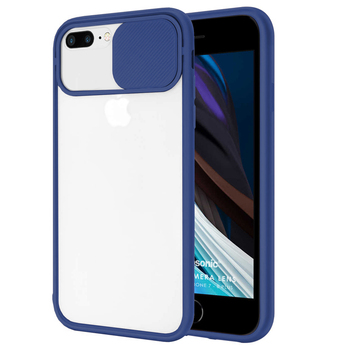 Microsonic Apple iPhone 8 Plus Kılıf Slide Camera Lens Protection Lacivert