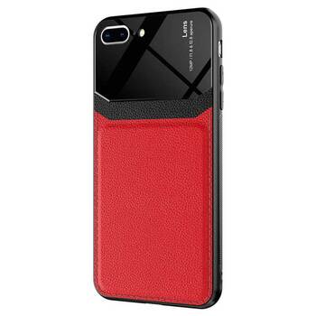 Microsonic Apple iPhone 8 Plus Kılıf Uniq Leather Kırmızı