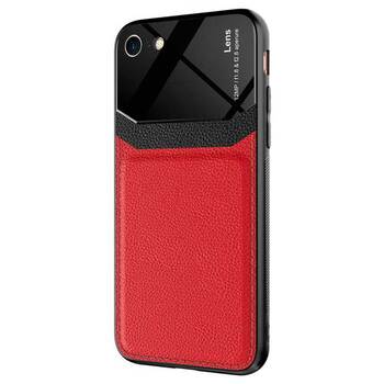 Microsonic Apple iPhone 8 Kılıf Uniq Leather Kırmızı