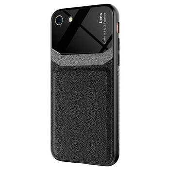Microsonic Apple iPhone 8 Kılıf Uniq Leather Siyah