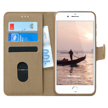 Microsonic Apple iPhone SE 2020 Kılıf Fabric Book Wallet Gold Microsonic Apple iPhone SE 2020 Kılıf Fabric Book Wallet Gold