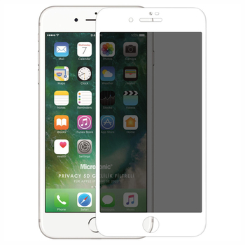 Microsonic Apple iPhone SE 2020 Invisible Privacy Kavisli Ekran Koruyucu Beyaz