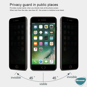 Microsonic Apple iPhone SE 2020 Invisible Privacy Kavisli Ekran Koruyucu Siyah