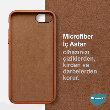 Microsonic Apple iPhone SE 2020 Kılıf Luxury Leather Kahverengi