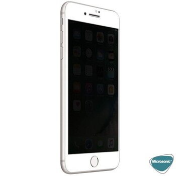 Microsonic Apple iPhone SE 2022 Invisible Privacy Kavisli Ekran Koruyucu Beyaz