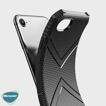 Microsonic Apple iPhone SE 2022 Kılıf Diamond Shield Siyah