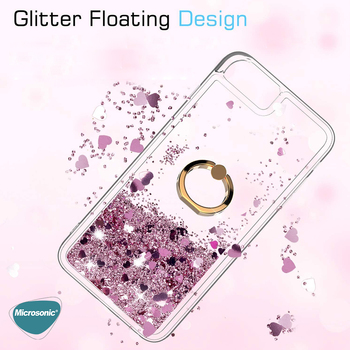 Microsonic Apple iPhone SE 2022 Kılıf Glitter Liquid Holder Gümüş