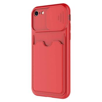 Microsonic Apple iPhone SE 2022 Kılıf Inside Card Slot Kırmızı
