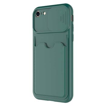 Microsonic Apple iPhone SE 2022 Kılıf Inside Card Slot Koyu Yeşil
