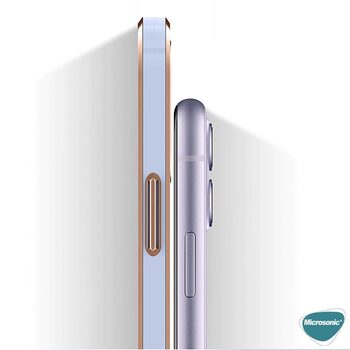 Microsonic Apple iPhone SE 2022 Kılıf Laser Plated Soft Lila