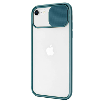 Microsonic Apple iPhone SE 2022 Kılıf Slide Camera Lens Protection Koyu Yeşil