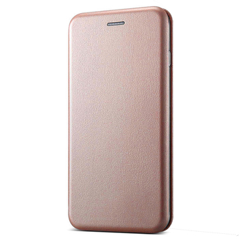 Microsonic Apple iPhone SE 2022 Kılıf Ultra Slim Leather Design Flip Cover Rose Gold