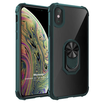 Microsonic Apple iPhone X Kılıf Grande Clear Ring Holder Yeşil Microsonic Apple iPhone X Kılıf Grande Clear Ring Holder Yeşil