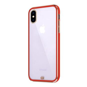 Microsonic Apple iPhone X Kılıf Laser Plated Soft Kırmızı
