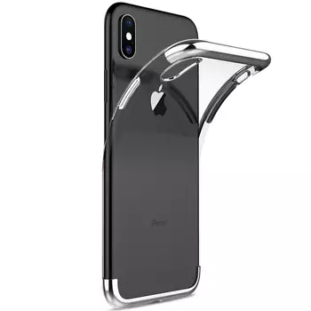 Microsonic Apple iPhone X Kılıf Skyfall Transparent Clear Gümüş
