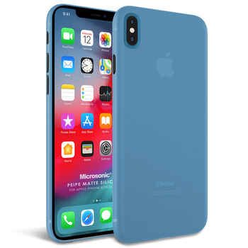 Microsonic Apple iPhone X Kılıf Peipe Matte Silicone Mavi