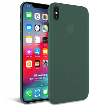 Microsonic Apple iPhone X Kılıf Peipe Matte Silicone Yeşil