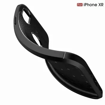 Microsonic Apple iPhone XR (6.1'') Kılıf Deri Dokulu Silikon Siyah
