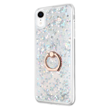 Microsonic Apple iPhone XR Kılıf Glitter Liquid Holder Gümüş