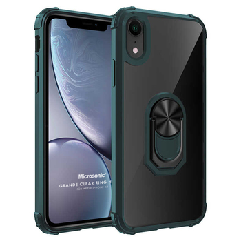 Microsonic Apple iPhone XR Kılıf Grande Clear Ring Holder Yeşil Microsonic Apple iPhone XR Kılıf Grande Clear Ring Holder Yeşil