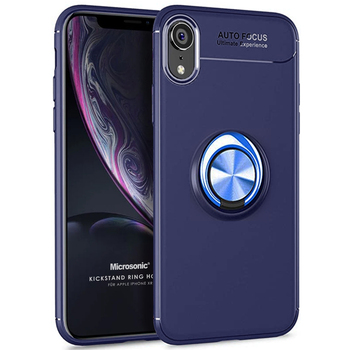 Microsonic Apple iPhone XR Kılıf Kickstand Ring Holder Lacivert Microsonic Apple iPhone XR Kılıf Kickstand Ring Holder Lacivert