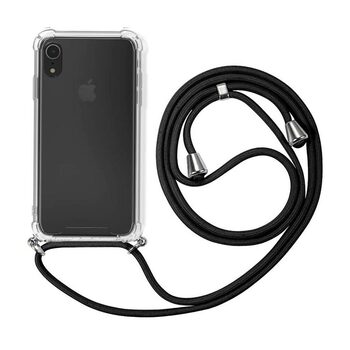 Microsonic Apple iPhone XR Kılıf Neck Lanyard Siyah