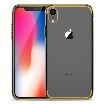 Microsonic Apple iPhone XR Kılıf Skyfall Transparent Clear Gold