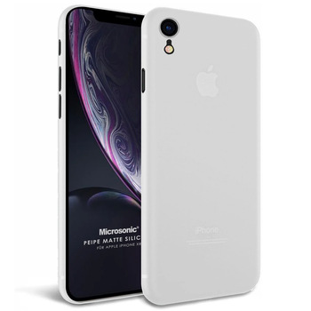 Microsonic Apple iPhone XR Kılıf Peipe Matte Silicone Beyaz