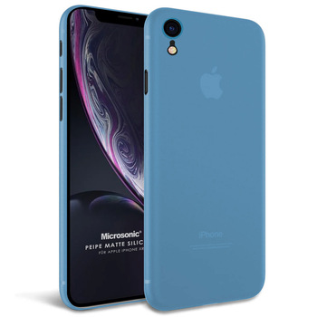 Microsonic Apple iPhone XR Kılıf Peipe Matte Silicone Mavi