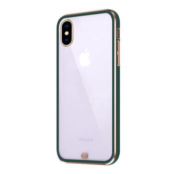 Microsonic Apple iPhone XS Kılıf Laser Plated Soft Koyu Yeşil