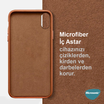 Microsonic Apple iPhone XS Kılıf Luxury Leather Lacivert
