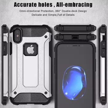 Microsonic Apple iPhone XS Max (6.5'') Kılıf Rugged Armor Mavi