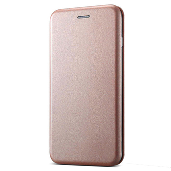 Microsonic Apple iPhone XS Max Kılıf Slim Leather Design Flip Cover Rose Gold